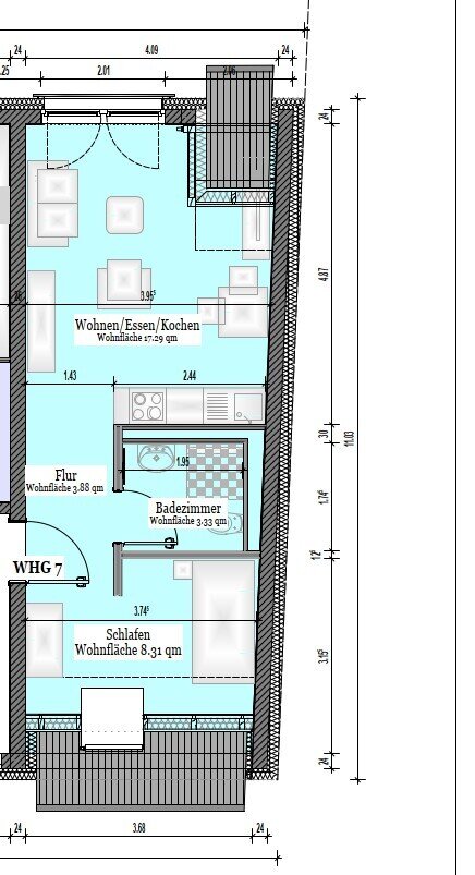 Wohnung zur Miete 325 € 2 Zimmer 35 m²<br/>Wohnfläche 4.<br/>Geschoss 01.04.2025<br/>Verfügbarkeit Stadtmitte Völklingen 66333