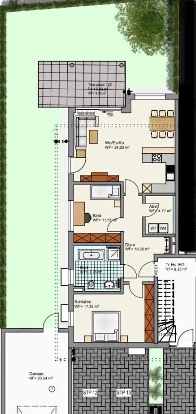 Terrassenwohnung zur Miete 1.050 € 3 Zimmer 96 m²<br/>Wohnfläche EG<br/>Geschoss Dr.-Kurt-Schumacher-Str. Burglengenfeld Burglengenfeld 93133