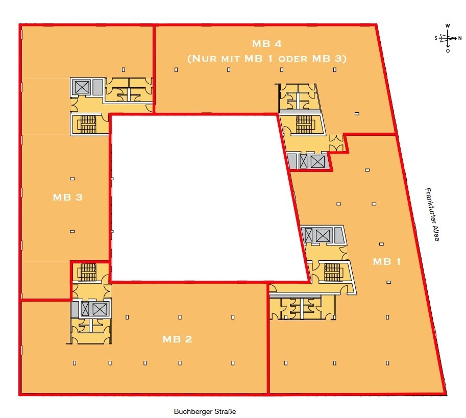 Bürofläche zur Miete provisionsfrei 25 € 2.476 m²<br/>Bürofläche ab 608 m²<br/>Teilbarkeit Lichtenberg Berlin Lichtenberg 10365