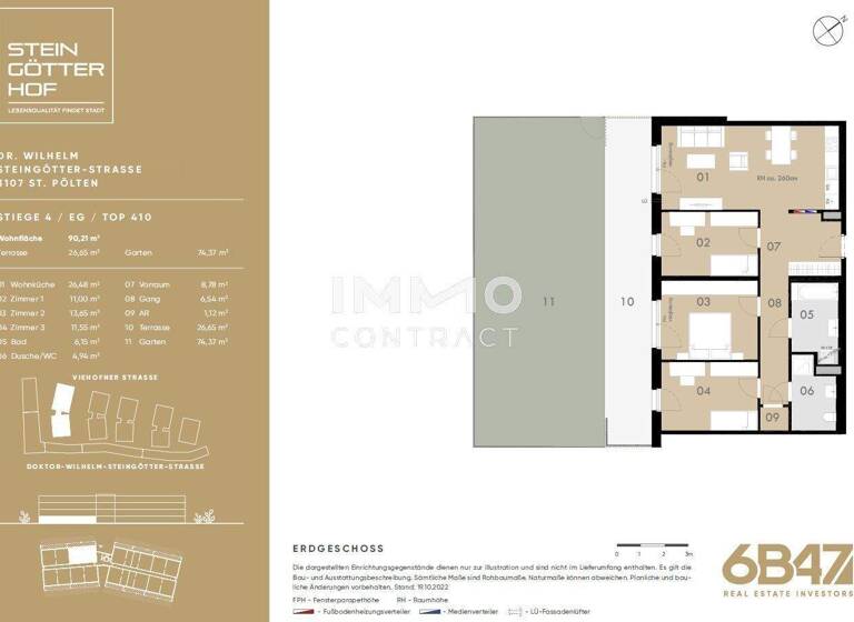 Wohnung zum Kauf - Erstbezug provisionsfrei 358.200 € 4 Zimmer 90,2 m² Teufelhof St. Pölten 3100