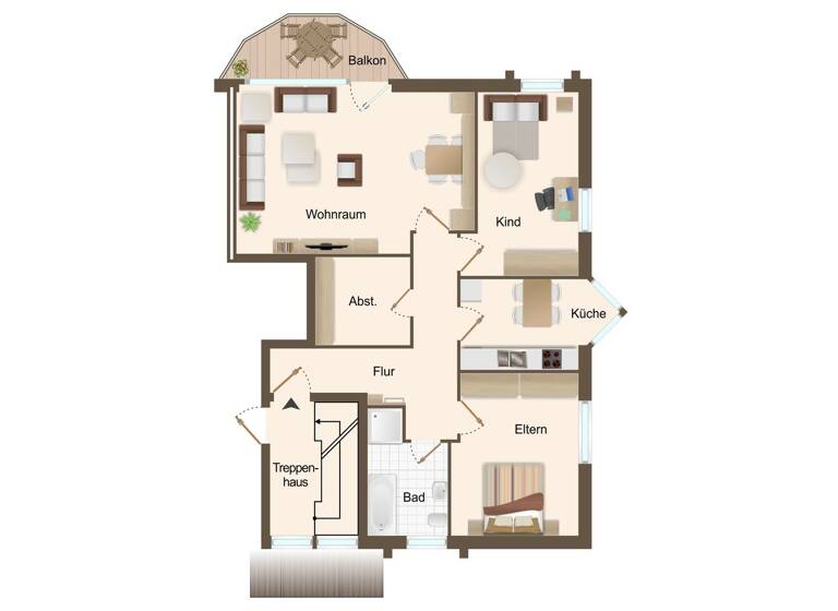 Wohnung zum Kauf 179.000 € 3 Zimmer 88,3 m²<br/>Wohnfläche 1.<br/>Geschoss Glandorf Glandorf 49219