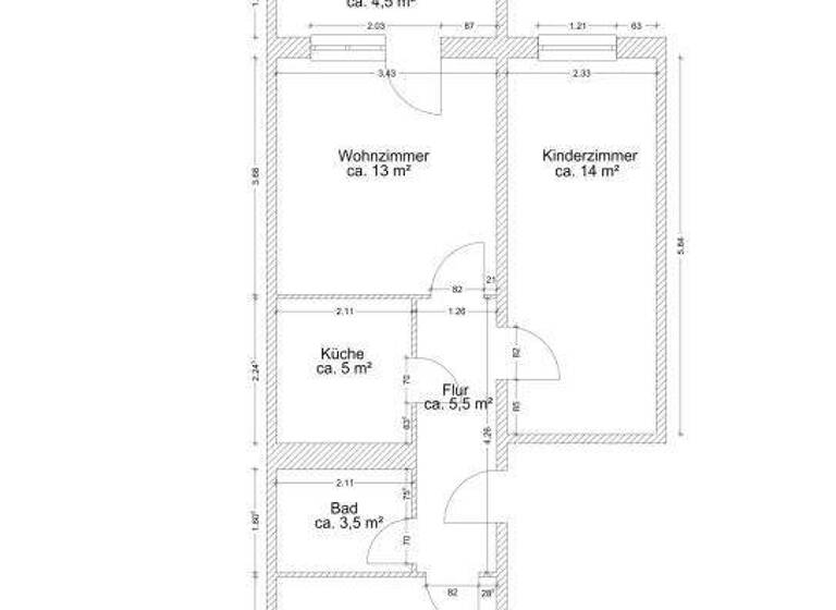 Wohnung zur Miete 360 € 3 Zimmer 55 m² 3. Geschoss Röpersdorfer Straße 23 Prenzlau 17291