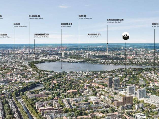 Wohnung zur Miete 1.298 € 2 Zimmer 49 m² Geschoss 7/11 frei ab 01.05.2026 Uhlenhorst Hamburg 22081