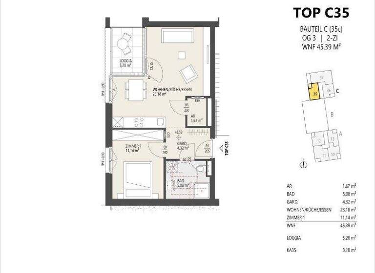 Wohnung zum Kauf - Erstbezug 428.000 € 2 Zimmer 45,4 m² Schützenstraße 35 Arzl Innsbruck 6020