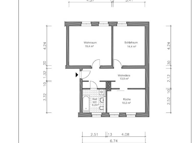 Wohnung zur Miete 350 € 2 Zimmer 64 m² 1. Geschoss Straße der Völkerfreundschaft 18 Zwötzen Gera 07551