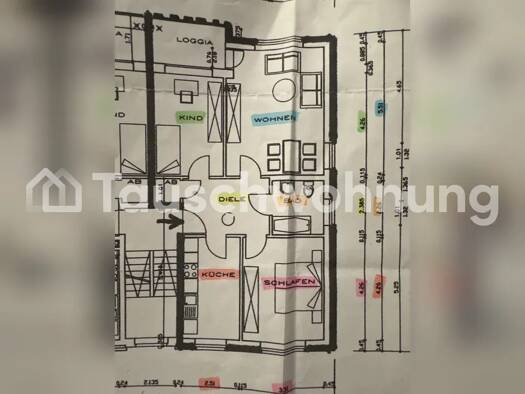 Wohnung zur Miete Tauschwohnung 582 € 3 Zimmer 80 m² 1. Geschoss Innenstadt Bielefeld 33607