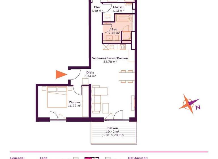 Wohnung zur Miete - Erstbezug 1.980 € 3 Zimmer 87,7 m² 1. Geschoss frei ab sofort Archenholdstrasse 21 Friedrichsfelde Berlin 10315