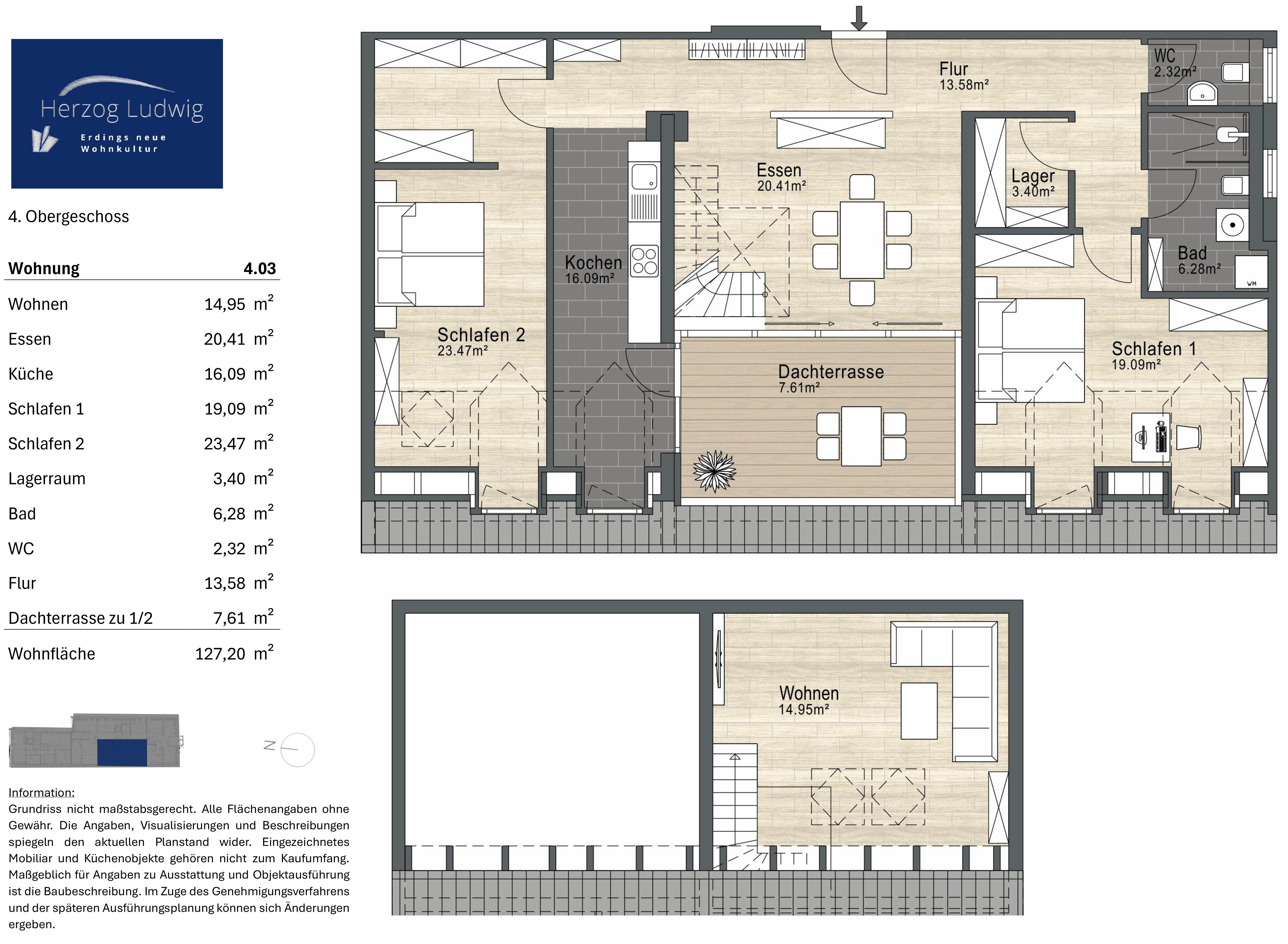 Wohnung zum Kauf provisionsfrei 1.150.000 € 4 Zimmer 127,2 m²<br/>Wohnfläche 4.<br/>Geschoss Altenerding Erding 85435