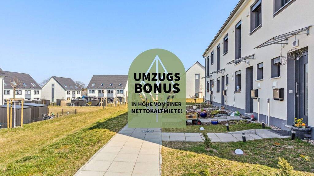 Reihenmittelhaus zur Miete - Erstbezug 1.445 € 4 Zimmer 147,1 m² 153,1 m² Grundstück Santoker Straße 62 Rüdersdorf 15562