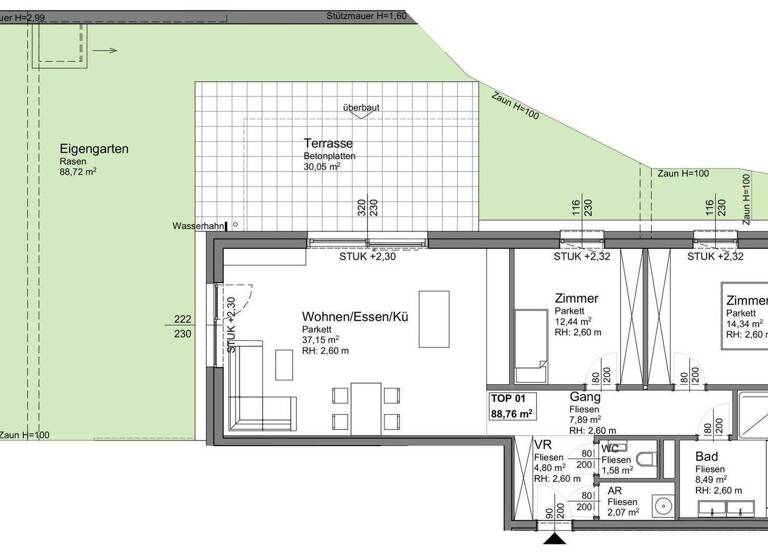 Wohnung zum Kauf - Erstbezug 418.987 € 3 Zimmer 88,7 m² EG Ohlsdorf 4694