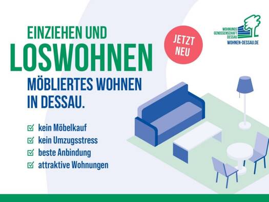 Wohnung zur Miete 425 € 1 Zimmer 34 m² 4. Geschoss frei ab 16.12.2025 Pestalozzistraße 20 Innenstadt Dessau-Roßlau 06842
