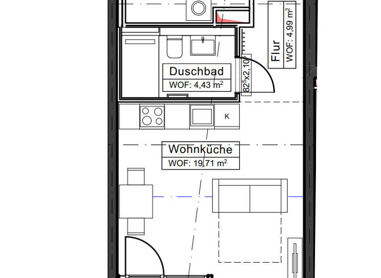 Wohnung zur Miete 524 € 1 Zimmer 35,5 m²<br/>Wohnfläche Nördliche Mühlenvorstadt Greifswald 17489