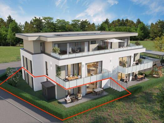 Terrassenwohnung zum Kauf - Erstbezug provisionsfrei 389.000 € 3,5 Zimmer 107 m² EG frei ab sofort Schinkestraße Holsen Bünde 32257