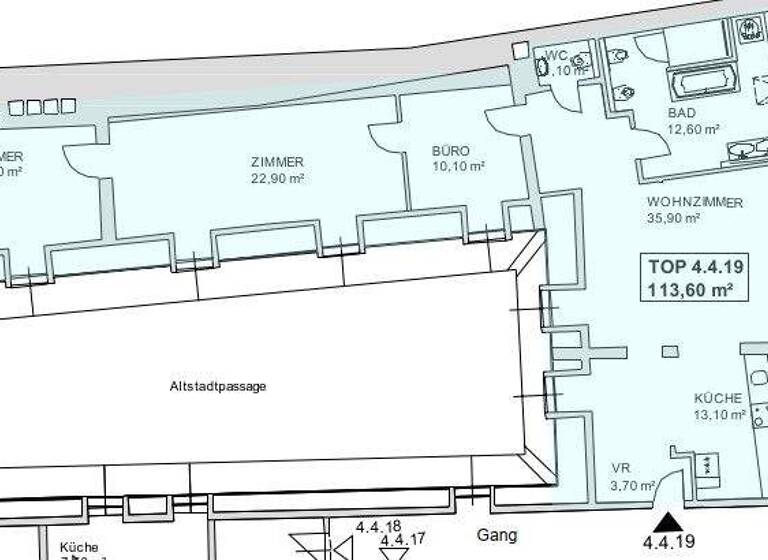 Wohnung zur Miete 966 € 4 Zimmer 113,6 m² 4. Geschoss Innere Stadt Graz 8010