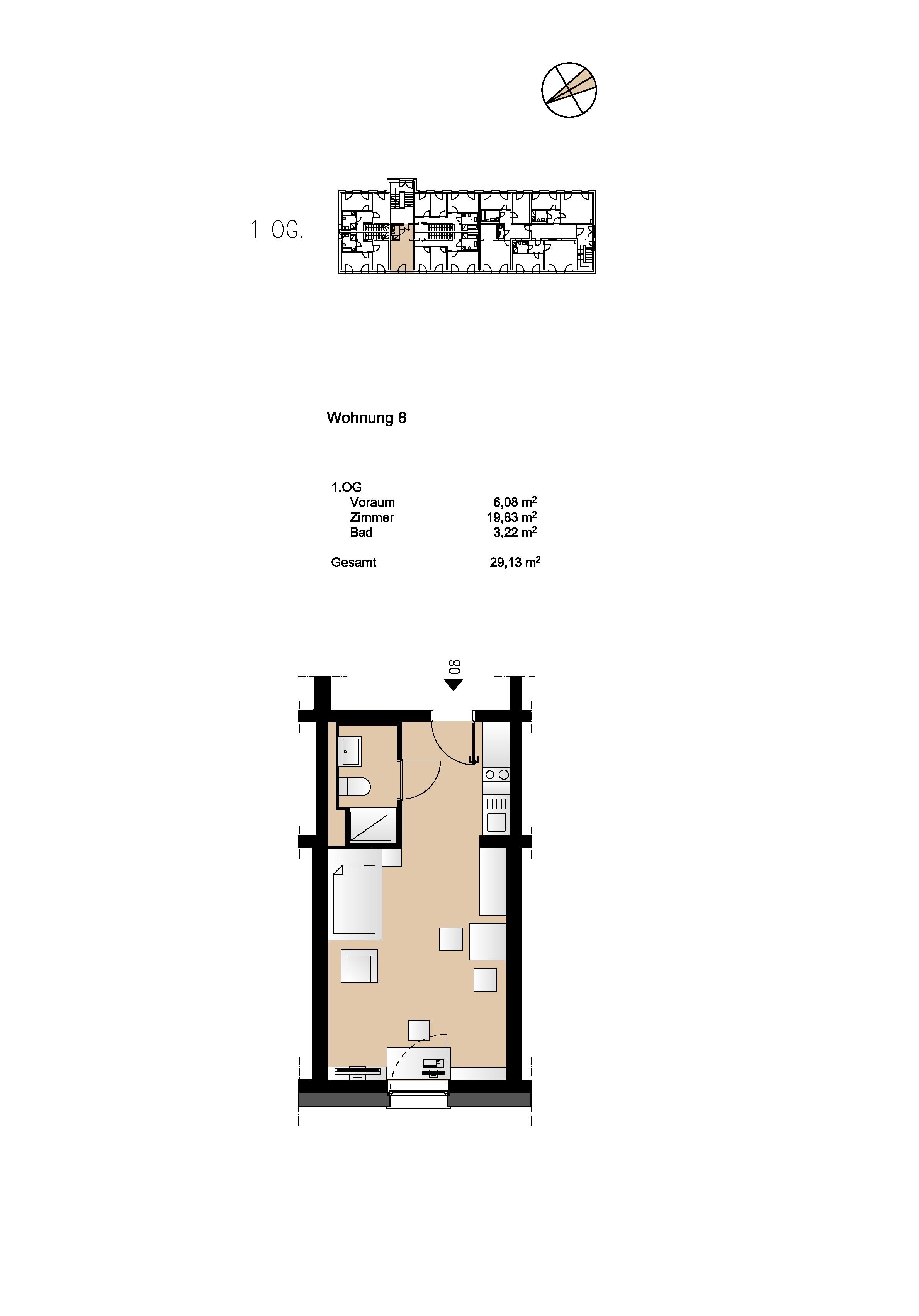 Wohnung zur Miete 500 € 1 Zimmer 29,1 m²<br/>Wohnfläche 1.<br/>Geschoss 01.11.2024<br/>Verfügbarkeit Hildegard-Knef-Straße 7 Peisserstraße Ingolstadt 85053