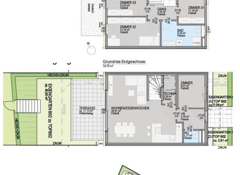 Reihenmittelhaus zum Kauf - Erstbezug provisionsfrei 699.900 € 5 Zimmer 106,2 m² Waltendorfer Hauptstraße Waltendorf Graz 8010