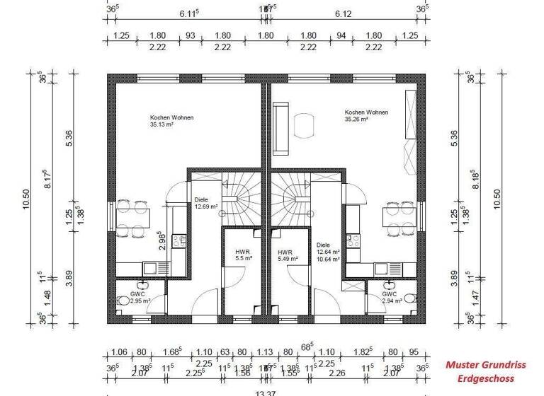 Doppelhaushälfte zum Kauf 462.500 € 5 Zimmer 100 m² 285 m² Grundstück Prerow 18375