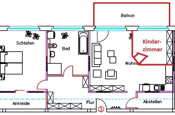 Wohnung zum Kauf provisionsfrei 259.500 € 3 Zimmer 103,8 m²<br/>Wohnfläche 4.<br/>Geschoss ab sofort<br/>Verfügbarkeit Bahnhofstr. 65 Zwönitz Zwönitz 08297