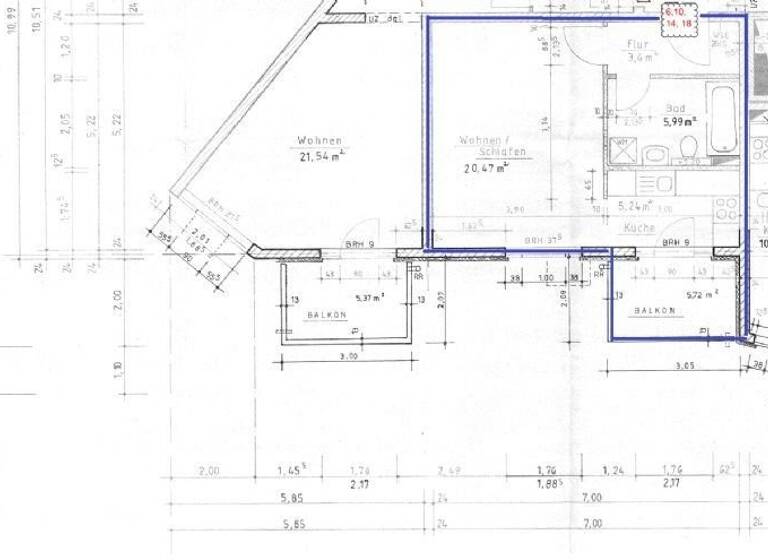 Wohnung zur Miete 307 € 1 Zimmer 38 m²<br/>Wohnfläche 2.<br/>Geschoss Göttiner Straße 5 Neustadt Brandenburg an der Havel 14776