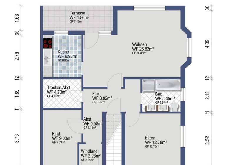 Wohnung zum Kauf 205.000 € 3 Zimmer 79 m² EG frei ab 01.05.2026 Rotenburg Rotenburg (Wümme) 27356