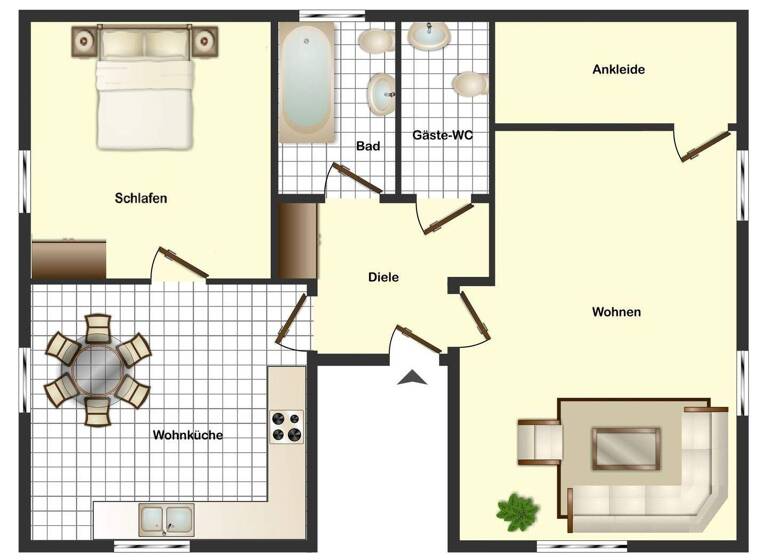 Wohnung zur Miete 650 € 2 Zimmer 70 m² Haan 42781