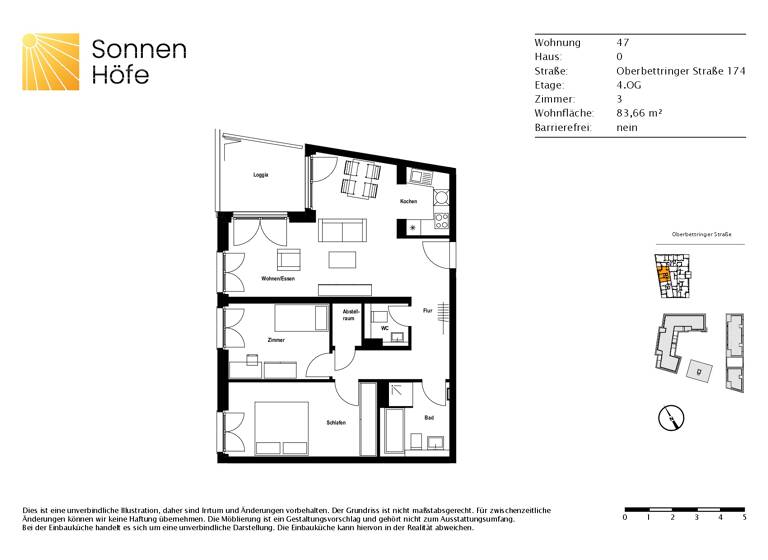 Wohnung zur Miete 995 € 3 Zimmer 83,7 m²<br/>Wohnfläche 4.<br/>Geschoss Oberbettringer Straße 174 Schwäbisch Gmünd Schwäbisch Gmünd 73525