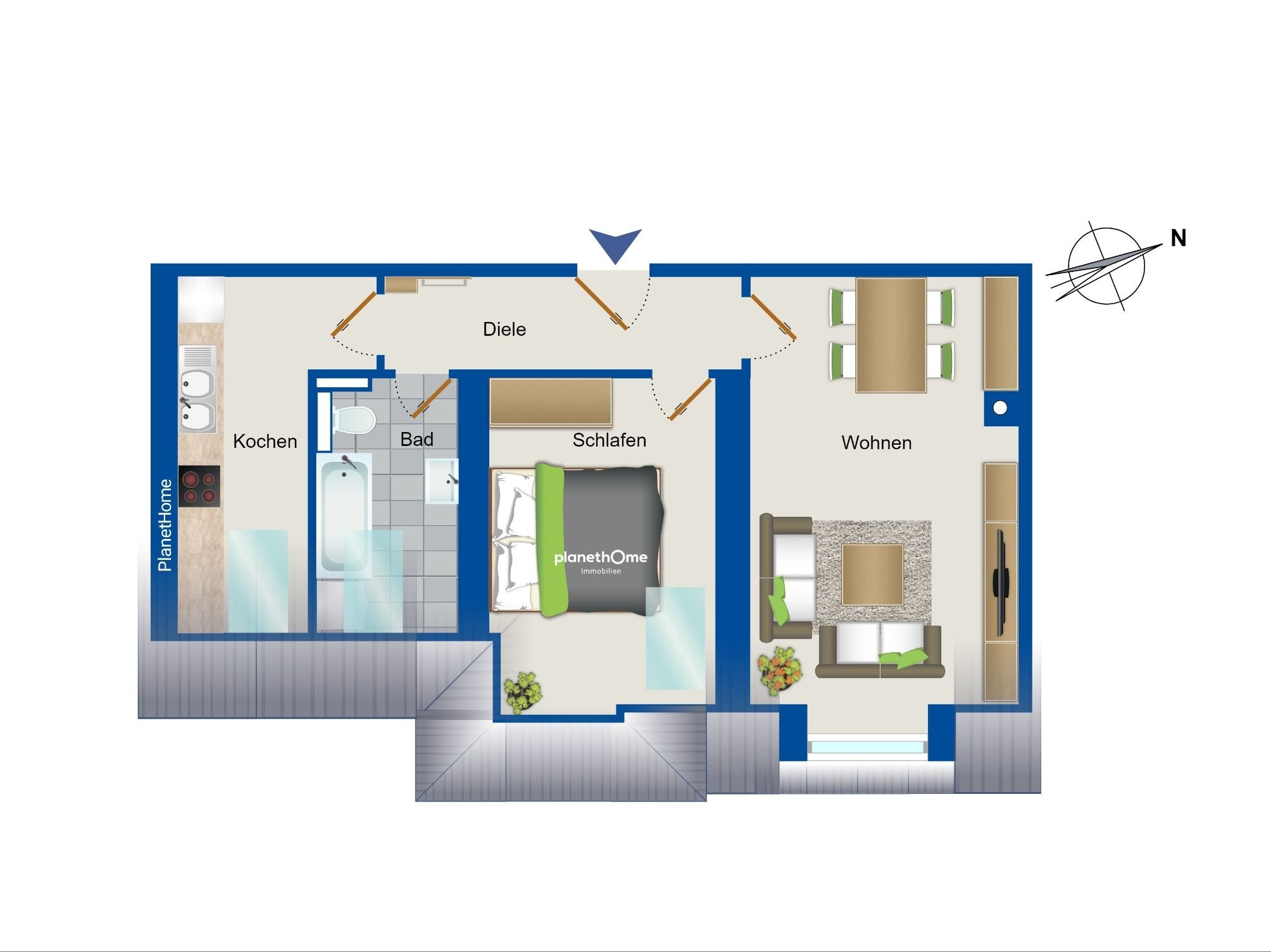 Wohnung zum Kauf 175.000 € 2 Zimmer 52,5 m²<br/>Wohnfläche 2.<br/>Geschoss Gohlis - Mitte Leipzig 04157