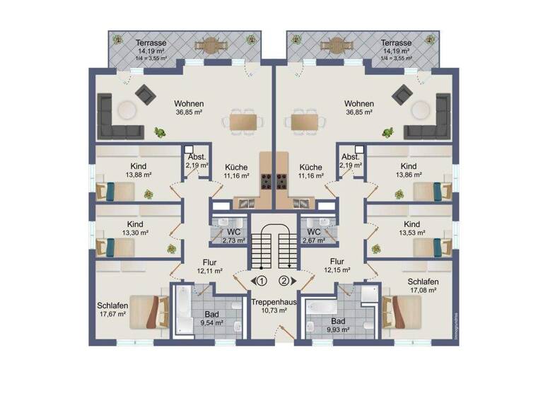 Wohnung zur Miete - Erstbezug 1.575 € 4 Zimmer 126 m² 1. Geschoss Coswig 01640
