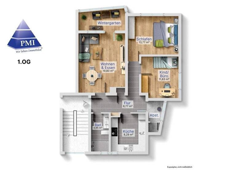 Wohnung zum Kauf 268.900 € 3 Zimmer 70,5 m² 1. Geschoss Bergheim Stuttgart 70499