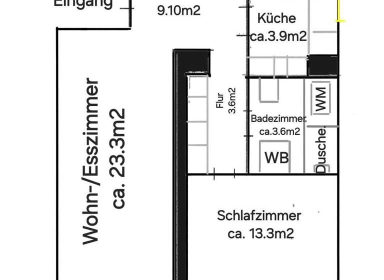 Wohnung zum Kauf 325.000 € 2 Zimmer 58,9 m² Sachsenhausen Frankfurt 60598