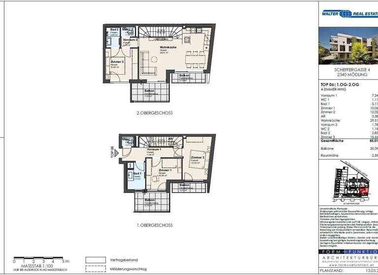Maisonette zur Miete 1.930 € 4 Zimmer 85 m² 1. Geschoss Mödling 2340