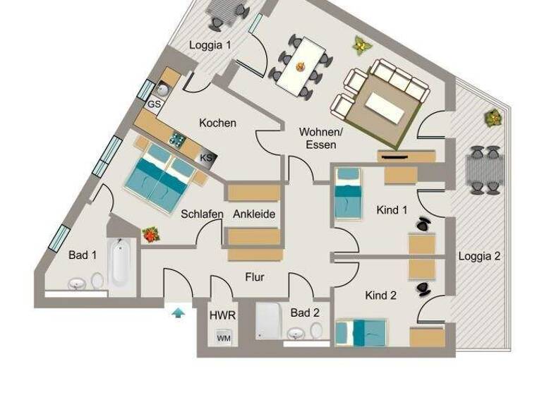 Wohnung zur Miete 1.800 € 4,5 Zimmer 127,3 m² 1. Geschoss frei ab 01.06.2026 Gerresheimer Straße 80 Stadtmitte Düsseldorf 40211