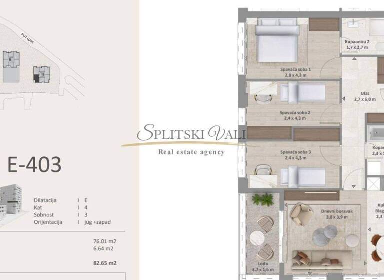 Wohnung zum Kauf 8.690 € 3 Zimmer 83 m² 4. Geschoss Split