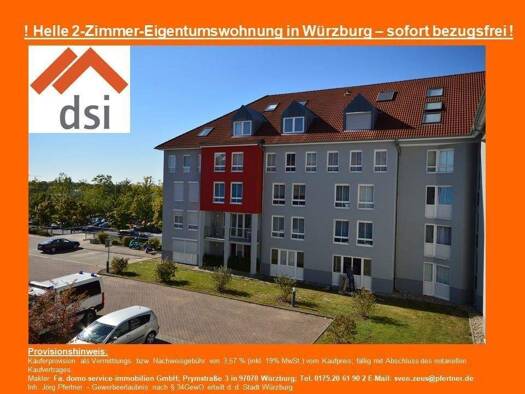 Wohnung zum Kauf 198.000 € 2 Zimmer 59,6 m² EG Berner Str. 11 Heuchelhof Würzburg 97084