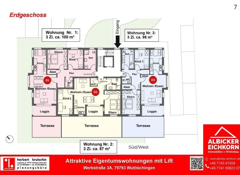 Wohnung zum Kauf provisionsfrei 410.000 € 3 Zimmer 100 m² 1. Geschoss Wutöschingen 79793