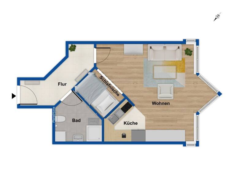 Wohnung zum Kauf 95.000 € 1 Zimmer 43 m²<br/>Wohnfläche 2.<br/>Geschoss ab sofort<br/>Verfügbarkeit Lindenberg Neubrandenburg 17033