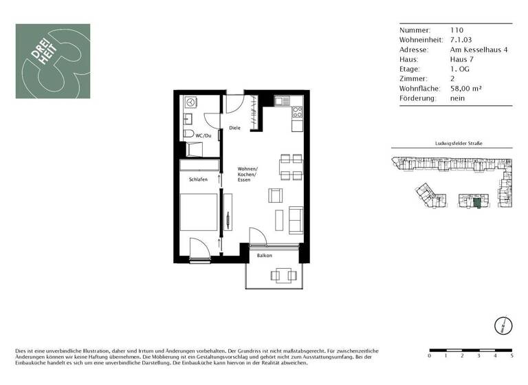 Wohnung zur Miete 1.521 € 2 Zimmer 58 m² 1. Geschoss frei ab 01.05.2026 Am Kesselhaus 4 Allach-Untermenzing München 80999