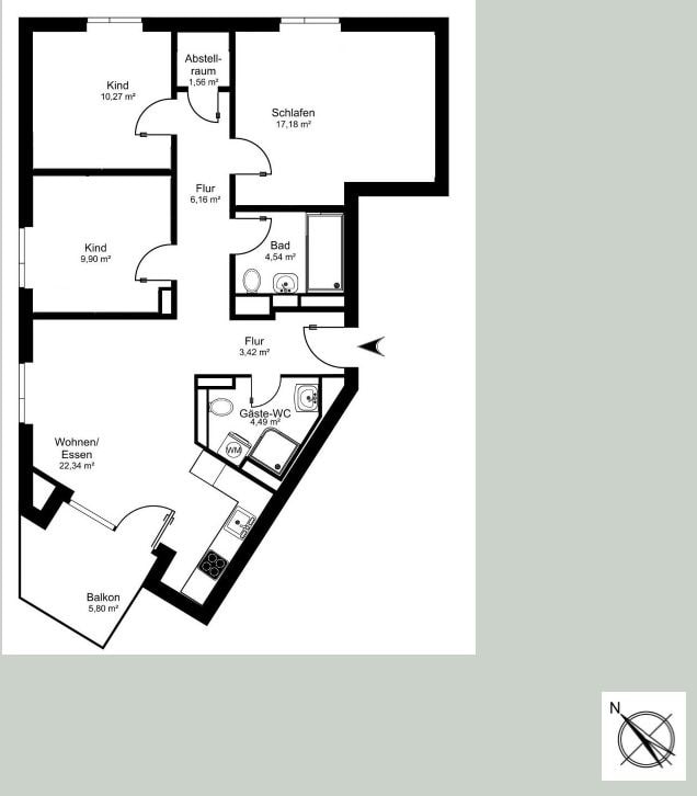 Wohnung zum Kauf provisionsfrei 430.000 € 4 Zimmer 82,8 m²<br/>Wohnfläche 3.<br/>Geschoss Universität - Nord Göttingen 37075