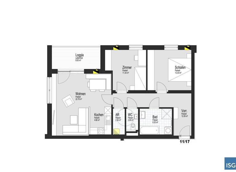 Wohnung zur Miete - Erstbezug 517 € 3 Zimmer 74,9 m² frei ab sofort Lindenweg 2 Geinberg 4943
