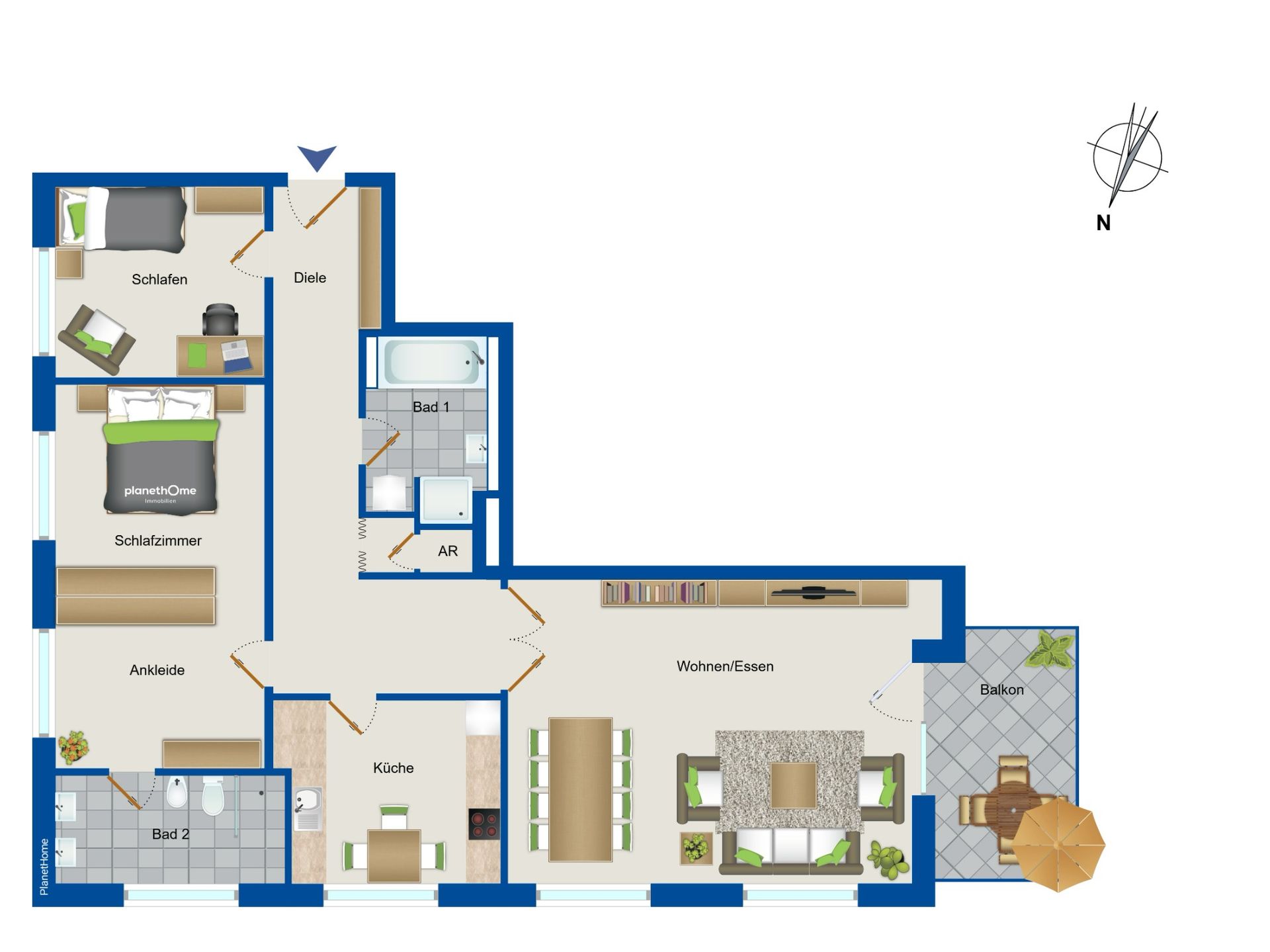 Wohnung zur Miete 2.000 € 3 Zimmer 125 m²<br/>Wohnfläche 5.<br/>Geschoss ab sofort<br/>Verfügbarkeit Derendorf Düsseldorf 40476