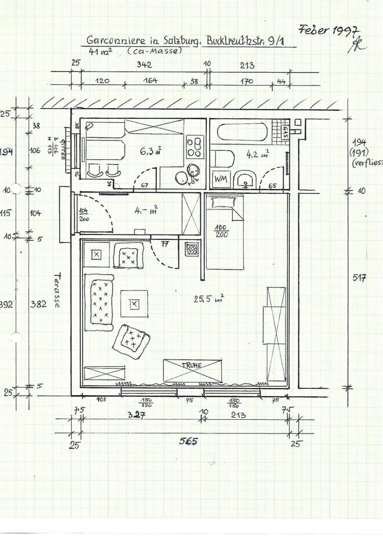 Wohnung zur Miete 630 € 1 Zimmer 40 m²<br/>Wohnfläche 1.<br/>Geschoss Salzburg Salzburg 5020