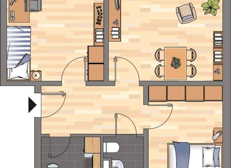 Wohnung zur Miete 529 € 3 Zimmer 68,4 m² 2. Geschoss Emsstraße 37 Weststadt Braunschweig 38120