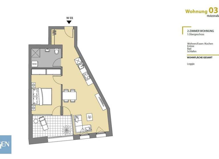 Wohnung zum Kauf - Erstbezug 340.909 € 2 Zimmer 51 m² EG Holzstraße 1 Lustenau 6890