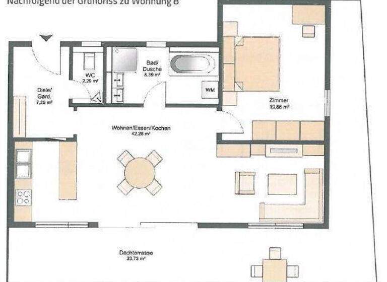 Penthouse zur Miete 1.250 € 2,5 Zimmer 97 m² 3. Geschoss frei ab sofort Hauptstr. 40 Markdorf 88677