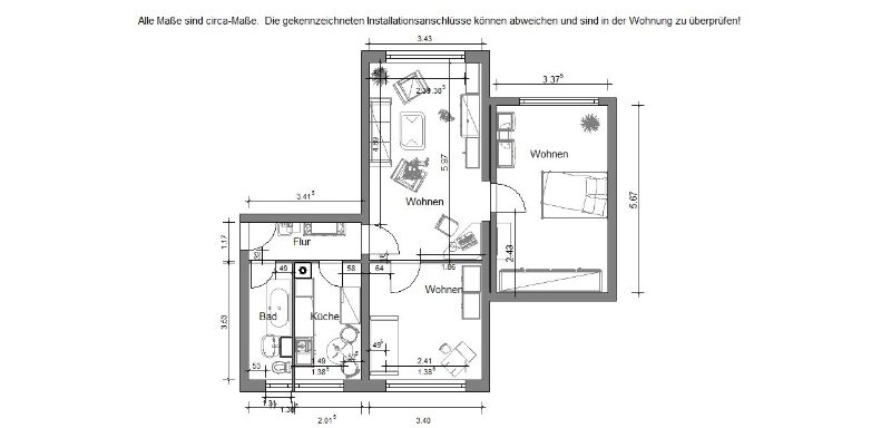 Wohnung zur Miete 443 € 3 Zimmer 67,6 m²<br/>Wohnfläche 4.<br/>Geschoss Seeadlerstr. 26 Senftenberg Senftenberg 01968