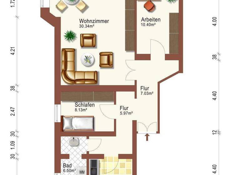 Wohnung zur Miete 882 € 3 Zimmer 78,6 m² 1. Geschoss frei ab sofort Rahnsdorf Berlin 12589