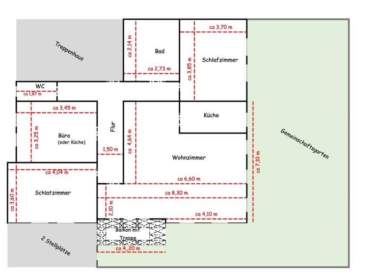 Wohnung zur Miete 845 € 4 Zimmer 115 m² Geschoss EG/3 frei ab 01.07.2026 Melle-Mitte Melle 49324