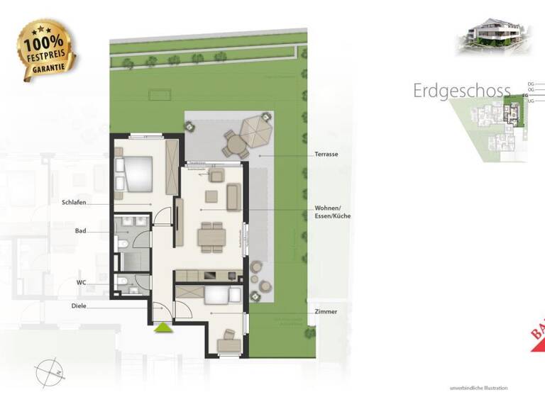 Wohnung zum Kauf - Neubau provisionsfrei 599.000 € 3 Zimmer 70 m²<br/>Wohnfläche Vaihingen Stuttgart 70563