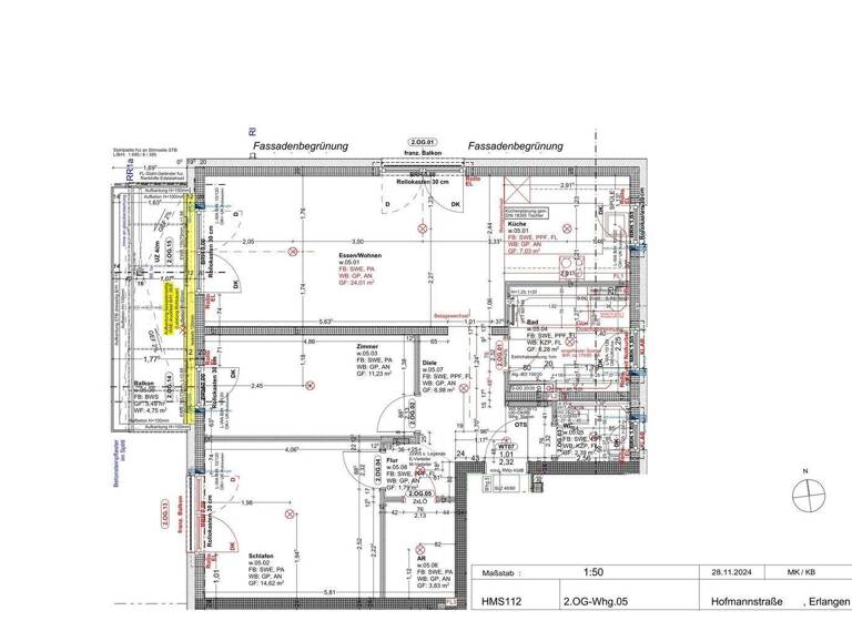 Wohnung zur Miete - Erstbezug 1.840 € 3 Zimmer 90 m² 2. Geschoss Innenstadt Erlangen 91052