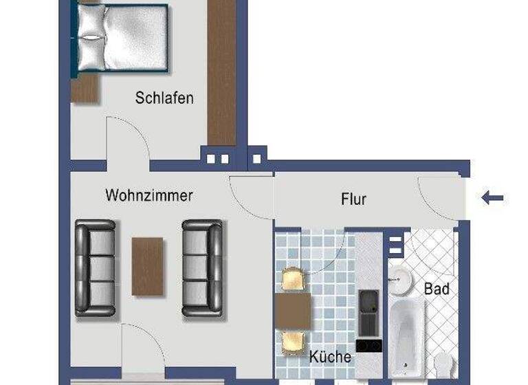 Wohnung zum Kauf provisionsfrei 255.500 € 2 Zimmer 50,7 m² 3. Geschoss Oldenburger Straße 22 Unterrath Düsseldorf 40468
